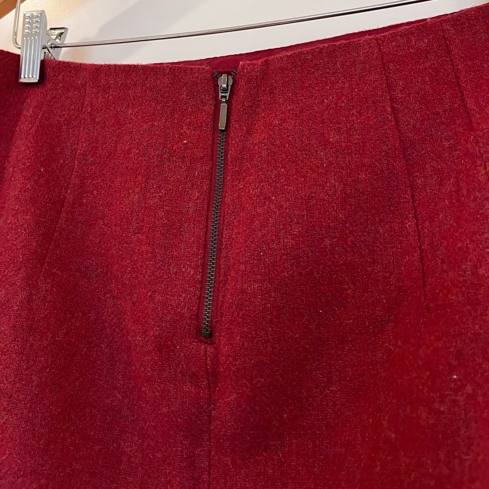 Fall Red Wool Skirt - Picture 3 of 6